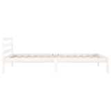Bed Frame without Mattress Solid Wood Pine 100x200cm White 810421
