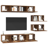 TV Cabinet Set Wall-mounted 6 pcs Old Wood Engineered Wood 3393159