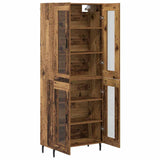 Highboard 2 pcs Old Wood Engineered Wood and Glass 3403180