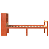 Bookcase Bed without Mattress Wax Brown 75x190 cm Small Single Solid Wood 3322026