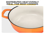 Stainless Steel Handle 7.5QT Round Enameled Pot Orange Gradient 05452818