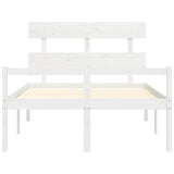 Senior Bed without Mattress White Small Double Solid Wood 3195322