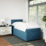 Box Spring Bed with Mattress Dark Blue 90x190 cm Velvet 3286202