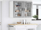 Wall Glass Cabinet LUCCA 2 pcs Grey Sonoma 40 x 31 x 80 cm 884998