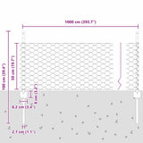 Welded Wire Fence 10 x 0.5 m PVC-Coated Steel Green 3336671