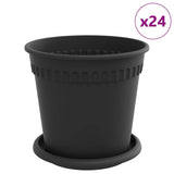 Plant Pots 24 pcs Black 17 x 14 cm Plastic 3403268