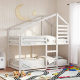 Bunk Bed without Mattress White 75x190 cm Small Single Solid Wood Pine 3281968