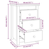Bedside Cabinets 2 pcs Black 40x35x61.5 cm Solid Wood Pine 813708