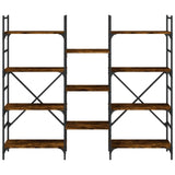 Bookshelf Smoked Oak 160x28.5x136.5 cm Engineered Wood 838875