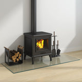 Fireplace Glass Plate Transparent 120 x 50 cm Glass 353860