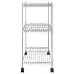 ZNTS 3-Tier Storage Rack with Wheels 60x35x81 cm Chrome 150 kg 324625