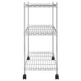 ZNTS 3-Tier Storage Rack with Wheels 60x35x81 cm Chrome 150 kg 324625