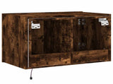 TV Wall Cabinet with LED Lights Smoked Oak 60x35x41 cm 837310