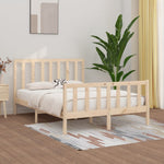 ZNTS Bed Frame without Mattress 120x200 cm Solid Wood 3106828