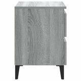 813131 Bed Cabinets with Metal Legs 2 pcs Grey Sonoma 40x35x50 cm