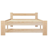 Bed Frame Natural Wood Solid Pine Wood, Plywood Single Tough 321992