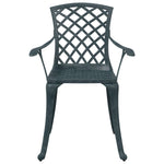 ZNTS Garden Chairs 2 pcs Green Cast Aluminium 4002802