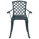 ZNTS Garden Chairs 2 pcs Green Cast Aluminium 4002802