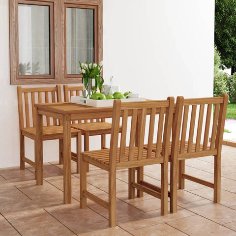 5 Piece Garden Dining Set 120x70 cm Solid Teak Wood 3059927