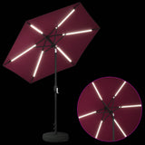 Garden Parasol with LED Lights and Base 230 x 230 cm Polyester 42036253