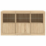 Sideboard with LED Lights Sonoma Oak 123x37x67 cm 3209060