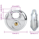 Discus Locks with Keys 12 pcs Silver 8 x 2.8 x 8 cm 42020752