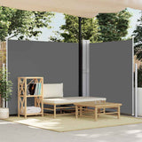 Patio Retractable Side Awning 170x1200 cm Anthracite 313395