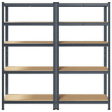 5-Layer Storage Shelves 2 pcs Anthracite Steel&Engineered Wood 4016952