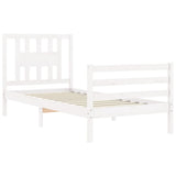 Bed Frame without Mattress White 90x200 cm Solid Wood 3194557
