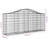 Arched Gabion Baskets 8 pcs 200x30x80/100 cm Galvanised Iron 3145415