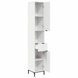 Bathroom Cabinet with Door High Gloss White 31.5 x 33 x 190 cm 883408