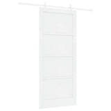 Sliding Door White 93 x 211 cm Solid Pine Wood 3333573