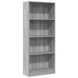 Bookcase Grey Sonoma 60x24x143 cm Engineered Wood 857817
