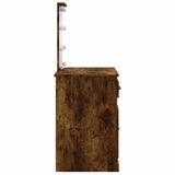 Dressing Table with LED Lights Smoked Oak 90x42x132.5 cm 834975