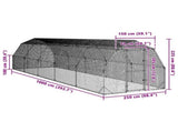 Chicken Run 2.5x10x2.25 m Galvanised Steel 3328519