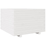 Garden Planter White 70x70x49.5 cm Solid Wood Pine 3282525