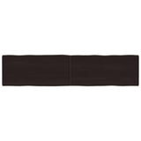 Table Top Dark Brown 220x50x cm Treated Solid Wood Live Edge 364054