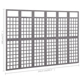6-Panel Room Divider/Trellis Solid Fir Wood Grey 242.5x180 cm 316489