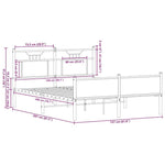Bed Frame without Mattress Brown Oak 150x200 cm King Size Engineered Wood 4107036