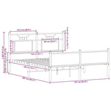 Bed Frame without Mattress Brown Oak 150x200 cm King Size Engineered Wood 4107036