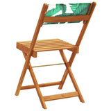 Folding Garden Chairs 8 pcs Green Fabric and Solid Wood 3214624
