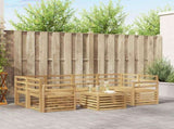 Outdoor Sofa Set 7 pcs White Solid Acacia Wood 3391474