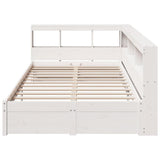 Bookcase Bed without Mattress White 90x190 cm Solid Wood Pine 3324367