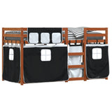 Bunk Bed without Mattress White&Black 90x200 cm Solid Wood Pine 3283946