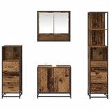 Bathroom Furniture Set with Door 4 pcs Old Wood Engineered Wood 3402509