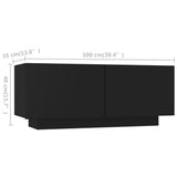 TV Cabinet with LED Lights Black 180x35x40 cm 3081898
