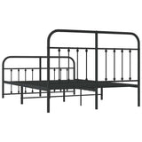 Metal Bed Frame without Mattress with Footboard Black 150x200cm 352598