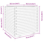 Garden Planter 70x70x72.5 cm Impregnated Wood Pine 3282588