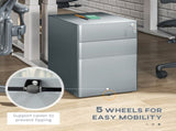 Lockable Cabinet, Rolling Filing Cabinet with 3 Drawers, Steel Office Drawer Unit for A4, Letter, T3398P344339