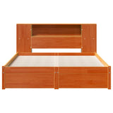 Bed Frame with Storage Headboard with Headboard 2 pcs Wax Brown 3422750